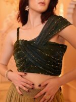 Embellished Sequinned Ready to Wear Lehenga & Unstitched Blouse With Dupatta - Image 2