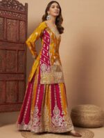 Embroidered Lehenga With Kurta & Dupatta - Image 4
