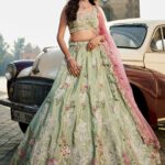 Embroidered Beads and Stones Semi-Stitched Lehenga & Unstitched Blouse With Dupatta