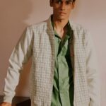 Heritage Men Checked Lightweight Longline Bomber Jacket