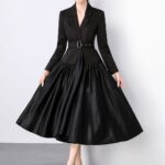 Women Solid Fit & Flare Midi Dress