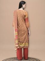 Women Liva Mustard Mughal Print Kurta Comfort Pant Dupatta - Image 2